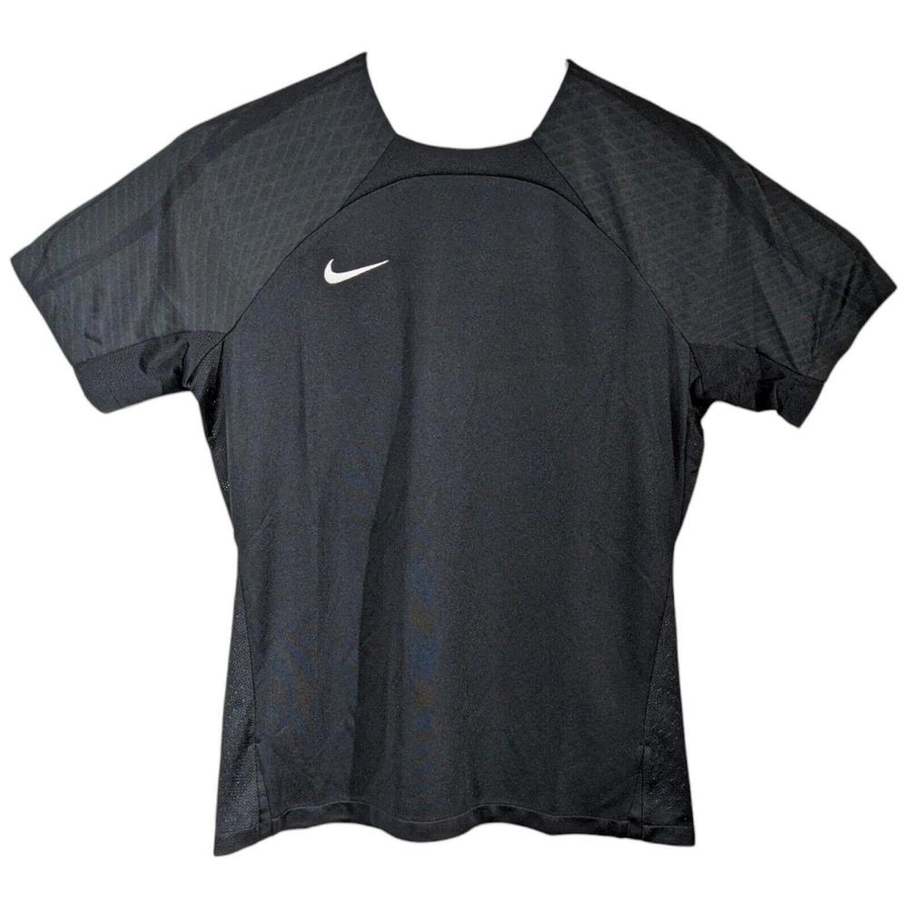 Womens Nike Tee Shirt Size M Medium Black with Gray Stripes Running Workout